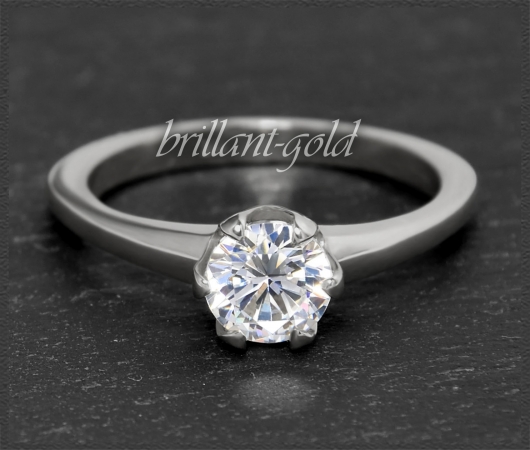 Brillant Ring aus 585 Gold; 1,02ct, Wesselton H, Si1