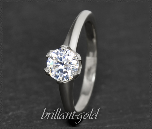 Brillant Ring aus 585 Gold; 1,02ct, Wesselton H, Si1