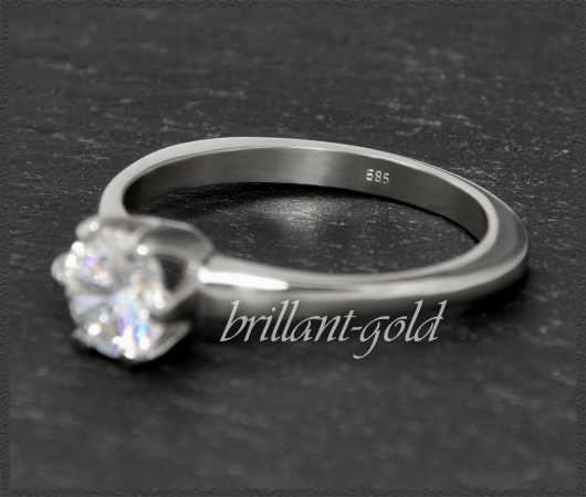 Brillant Ring aus 585 Gold; 1,02ct, Wesselton H, Si1