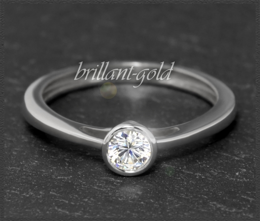 Brillant 585 Weißgold Ring Solitär 0,33ct; VS2