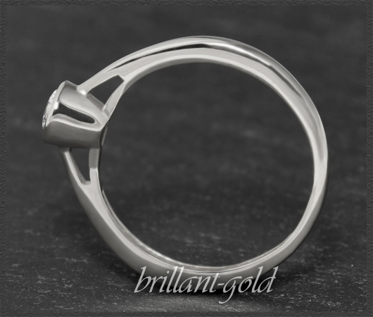 Brillant 585 Weißgold Ring Solitär 0,33ct; VS2