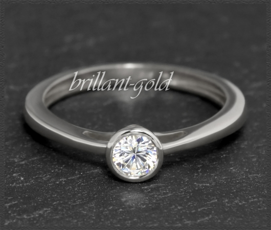Brillant 585 Weißgold Ring Solitär 0,33ct; VS2