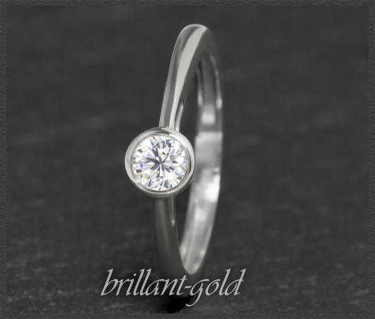 Brillant 585 Weißgold Ring Solitär 0,33ct; VS2