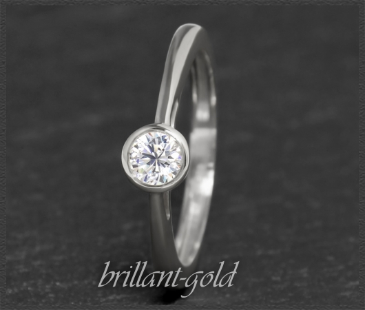 Brillant Ring 585 Weißgold mit 0,39ct, Si1