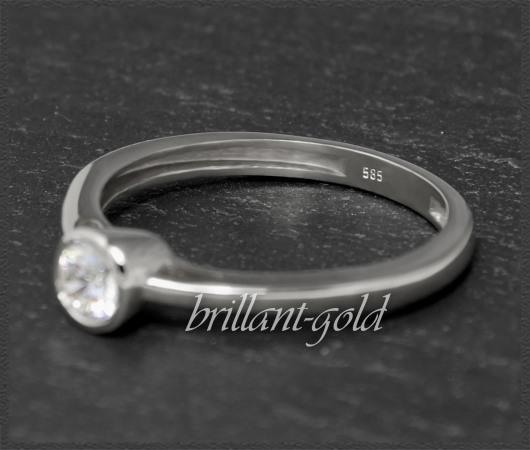 Brillant 585 Weißgold Ring Solitär 0,33ct; VS2