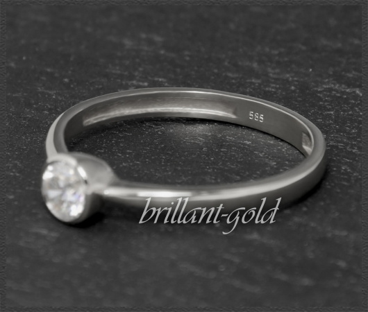 Brillant 585 Weißgold Ring 0,25ct, River, Si1-2