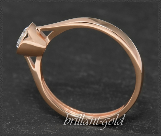 Gold Brillant Ring mit 0,64ct; VS2; 585 Rotgold