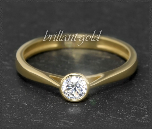 Brillant Ring 0,27ct, VVS; Solitärring 585 Gold