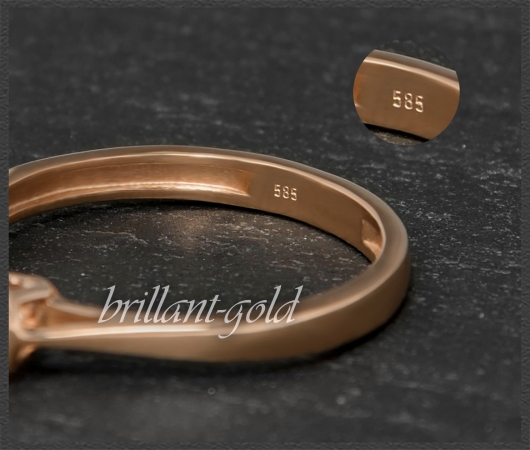 Gold Brillant Ring aus 585 Rotgold; 0,22ct, Si2