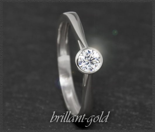 Brillant 0,28ct Ring in 585 Weißgold, VVS2