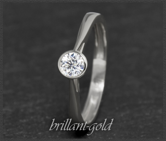Brillant 0,28ct Ring in 585 Weißgold, VVS2