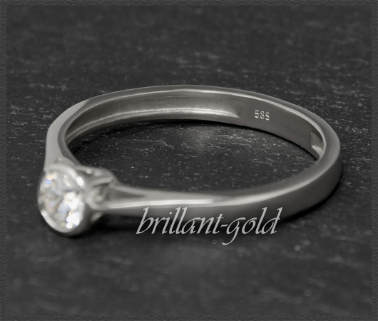 Brillant 0,28ct Ring in 585 Weißgold, VVS2