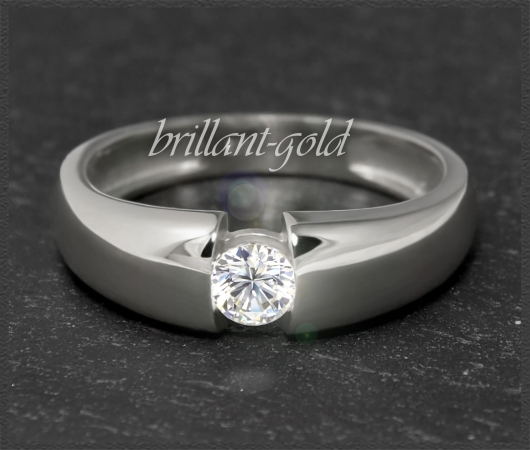 Brillant Solitär Ring 0,24ct, VS1, 585 Gold Bandring