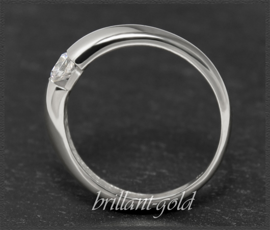 Brillant Solitär Ring 0,24ct, VS1, 585 Gold Bandring