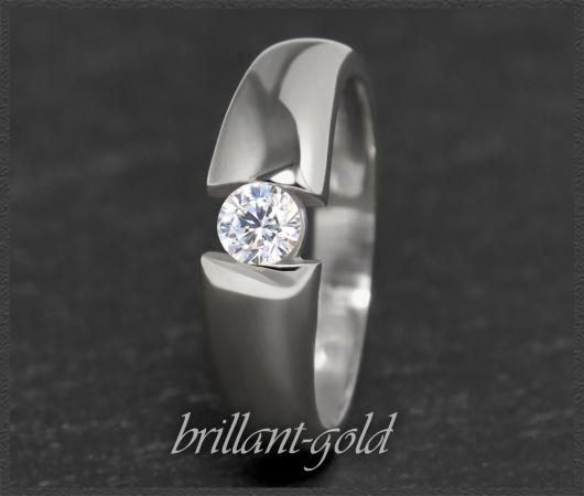 Brillant 585 Gold Ring; 0,24ct, D & VVS1