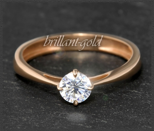 Brillant Ring aus 585 Rotgold; 0,54ct in VS1