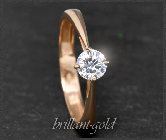 Brillant Ring aus 585 Rotgold; 0,54ct in VS1