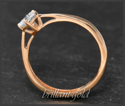 Brillant Ring aus 585 Rotgold; 0,54ct in VS1