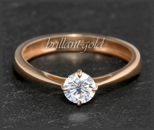Brillant Ring aus 585 Rotgold; 0,54ct in VS1