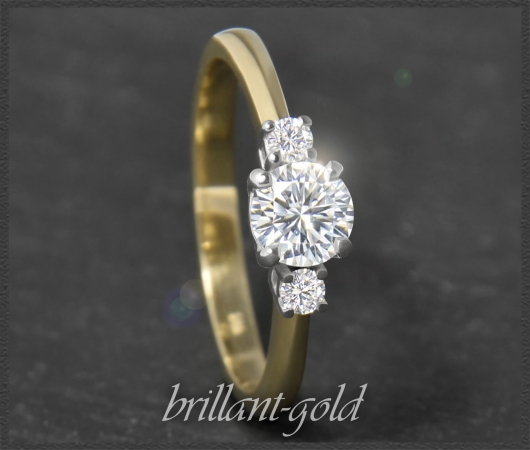 Brillant Ring 585 Gold 0,65ct; Solitär 0,54ct!
