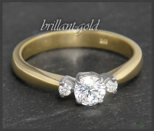 Brillant Ring 585 Gold mit 0,59ct; Solitär 0,52ct
