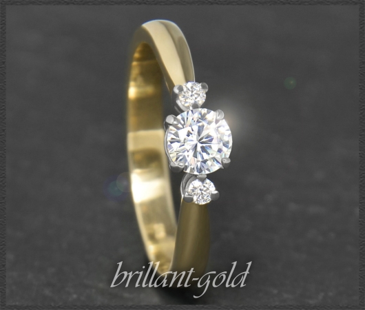 Brillant Ring 585 Gold mit 0,59ct; Solitär 0,52ct