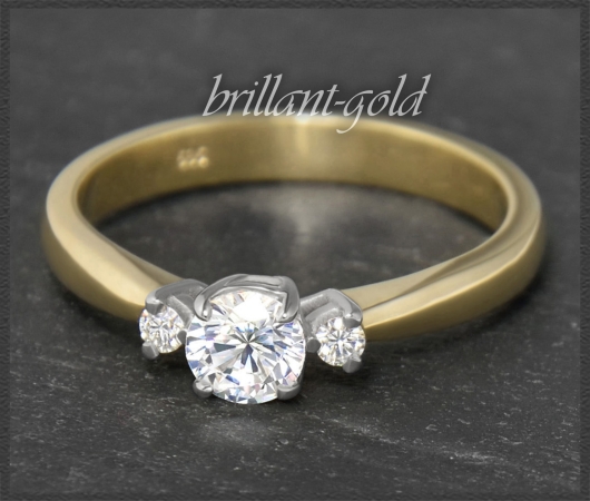 Brillant Ring 585 Gold mit 0,59ct; Solitär 0,52ct