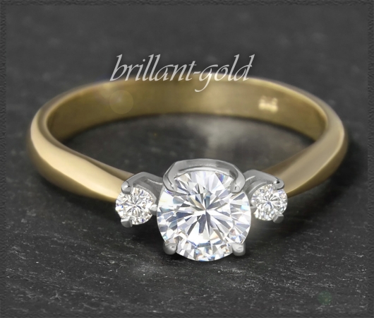 Brillant Ring 585 Gold 0,94ct, Solitär 0,85ct