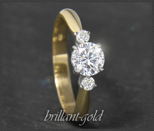 Brillant Ring 585 Gold 0,94ct, Solitär 0,85ct