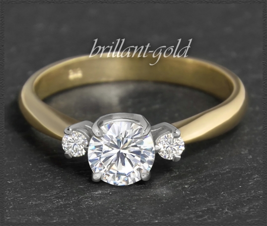 Brillant Ring 585 Gold 0,94ct, Solitär 0,85ct
