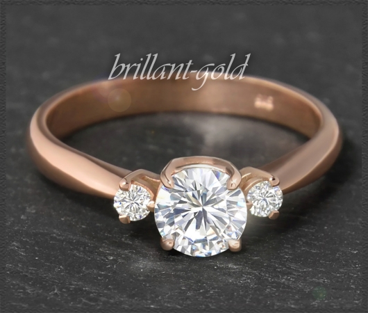 585 Gold Brillant Ring 0,86ct; Top Wesselton, Si2!