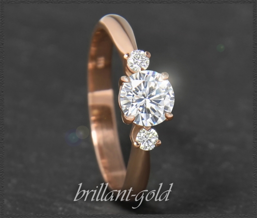 585 Gold Brillant Ring 0,86ct; Top Wesselton, Si2!