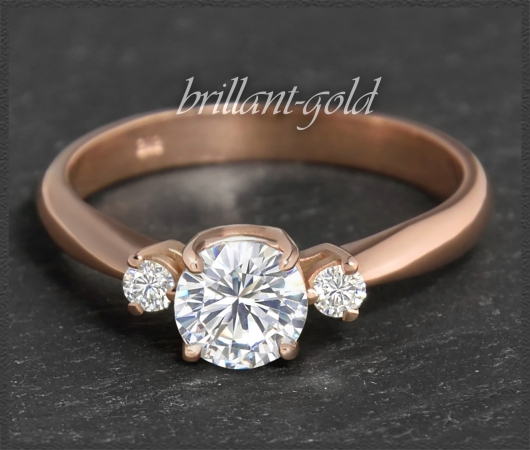 585 Gold Brillant Ring 0,86ct; Top Wesselton, Si2!