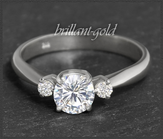 Diamant Ring 585 Gold 0,74ct; Solitär 0,63ct