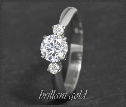 Diamant Ring 585 Gold 0,74ct; Solitär 0,63ct