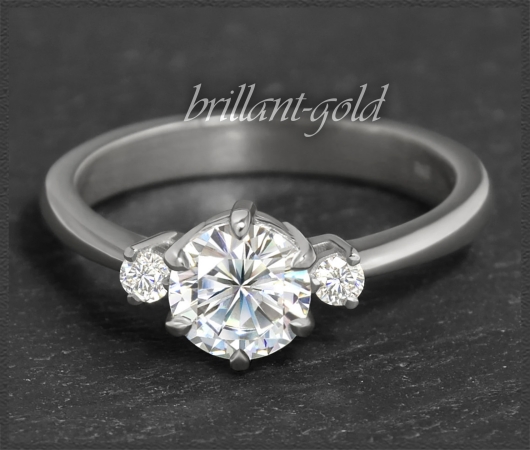 Brillant Ring 585 Weißgold; 1,25ct; Solitär 1,14ct