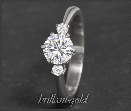 Brillant Ring 585 Weißgold; 1,25ct; Solitär 1,14ct
