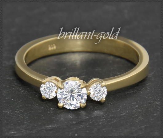 Gold Brillant Ring mit 0,49ct; Solitär 0,33ct, Si2!