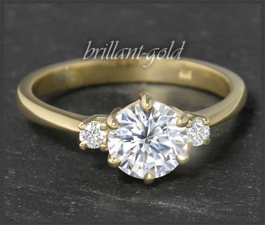 Diamant Ring 585 Gold 1,32ct; Solitär 1,20ct!