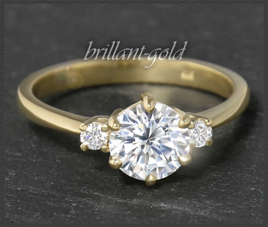 Diamant Ring 585 Gold 1,32ct; Solitär 1,20ct