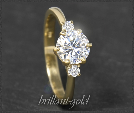Diamant Ring 585 Gold 1,32ct; Solitär 1,20ct!