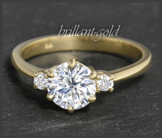 Diamant Ring 585 Gold 1,32ct; Solitär 1,20ct!