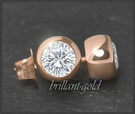 Gold Ohrstecker 1,06ct Brillanten, F & Si1-2