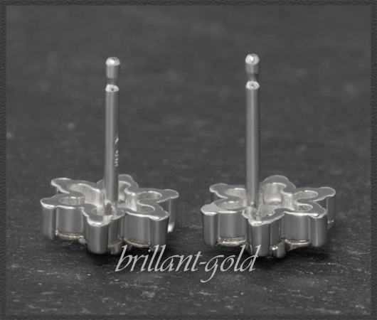Brillant Ohrstecker Blume/Stern, Lupenrein, 585 Gold