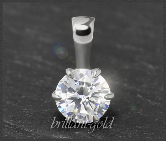 Diamant Gold Anhänger 0,71ct Solitär, River D, Si1