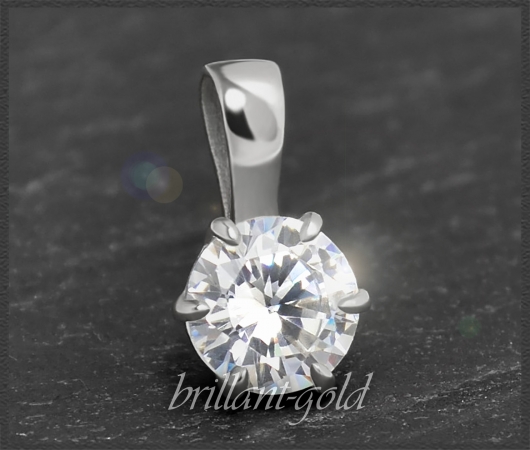 Diamant Gold Anhänger 0,71ct Solitär, River D, Si1
