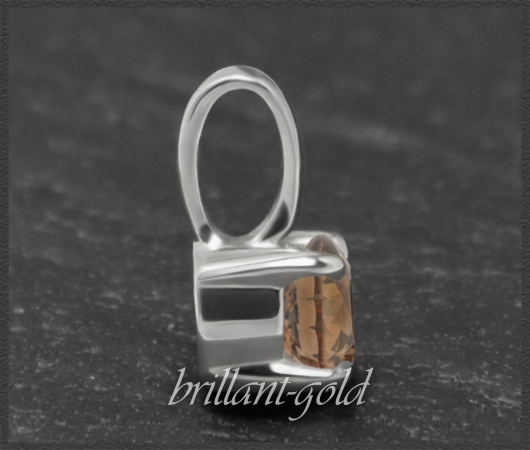 Diamant 585 Gold Gleiter Anhänger 0,42ct, Cognac