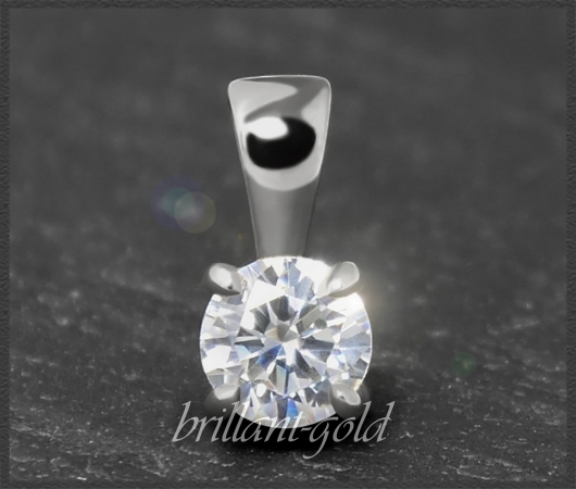 Brillant 585 Gold Anhänger, 0,26ct; DGI Zertifikat