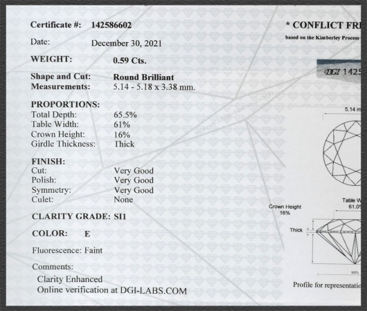 Brillant 585 Gold Anhänger 0,59ct, DGI Zertifikat