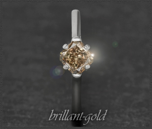 Diamant 585 Weißgold Ring; Solitär 0,71ct; Si2